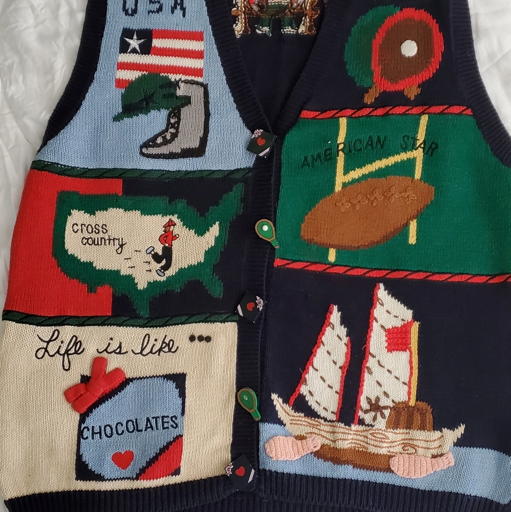 Eagles Eye collectibles Forrest Gump sweater vest